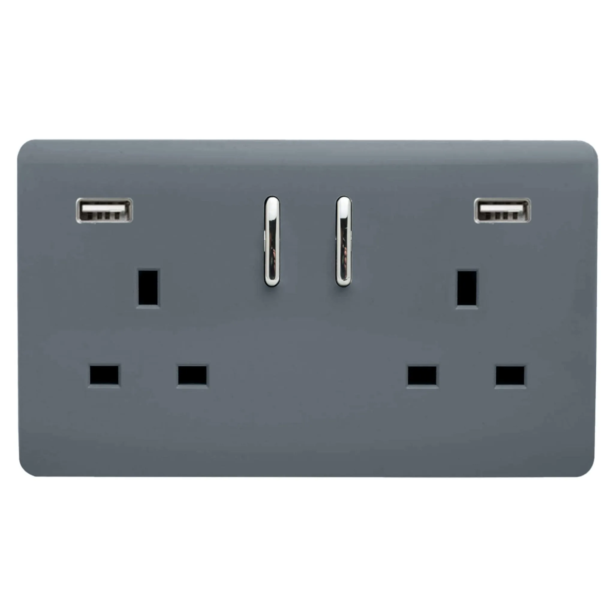 ART-SKT213USB31AAWG  2 Gang 13Amp Short S/W Double Socket With 2x3.1Mah USB Warm Grey